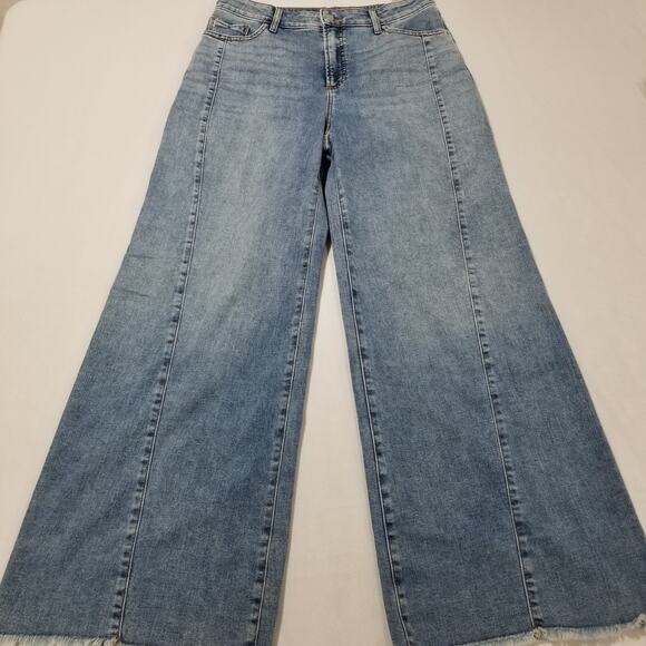 Chicos Jeans Sized 1.5 10R So Slimming Wide Leg Frayed Hem High Rise 570383758 - Picture 13 of 13